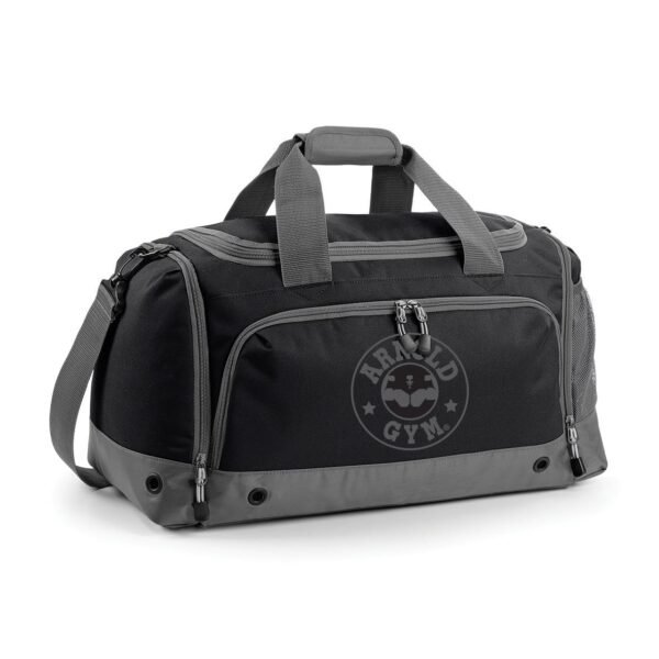 sports duffle bag- arnold gym bodybuilding multi sport performance gym black grey bag
