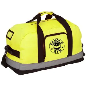 0000264 neon yellow bodybuilding fitness multi sport duffel hi vis waterproof bag holdall