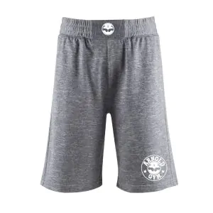 0000295 mens bodybuilding running reflective sport jogger grey short