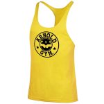 0000334 mens bodybuilding training muscle stringer yellow cool vest