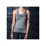 0000340 ladies slim fitted fitness sports racerback grey vest