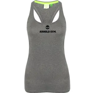 0000341 ladies slim fitted fitness sports racerback grey vest