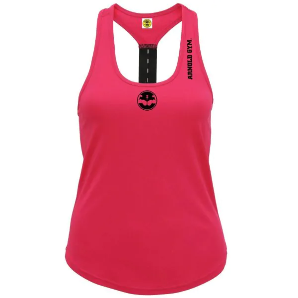 0000343 ladies fitness sports performance hot pink vest
