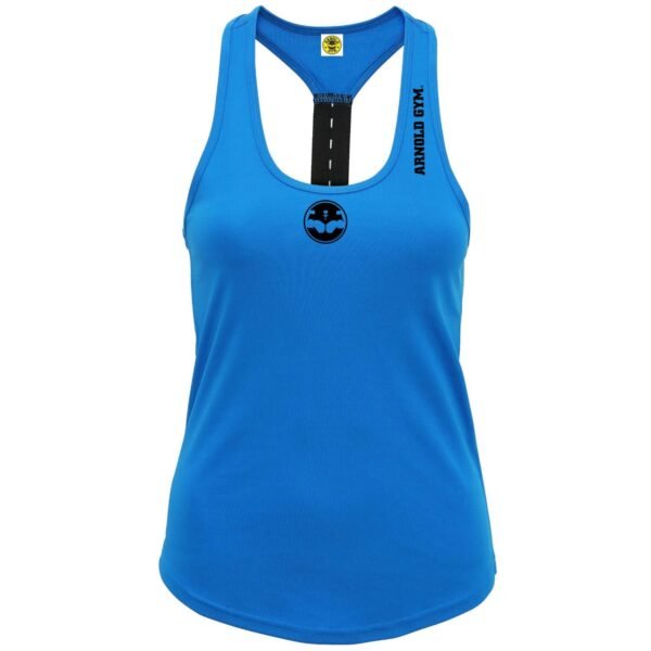 Arnold Gym Women's Blue Performance Gym Vest with Racerback