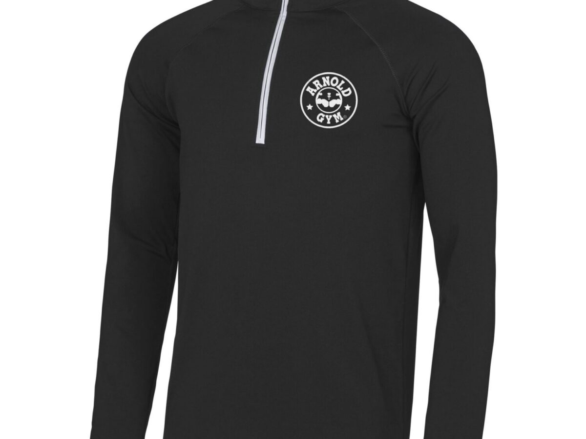 black gym zipper t shirt