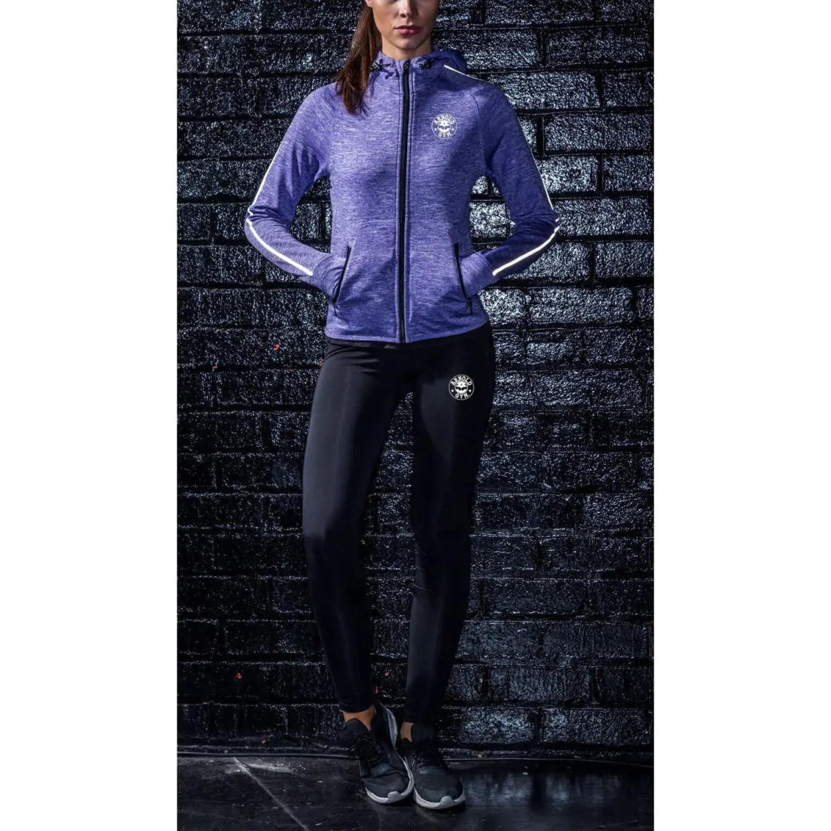 0000417 womens reflective hooded light weight purple jacket
