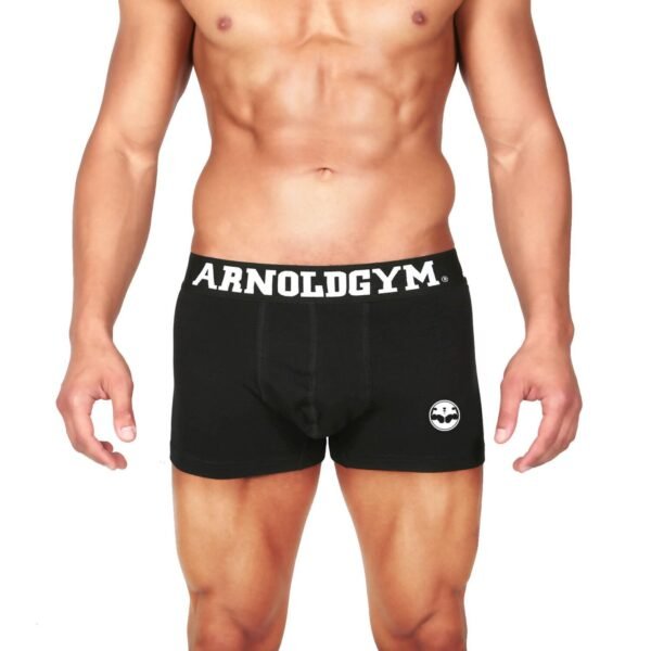 men's gym underwear-arnold gym underwear sport series black trunks 2 pack