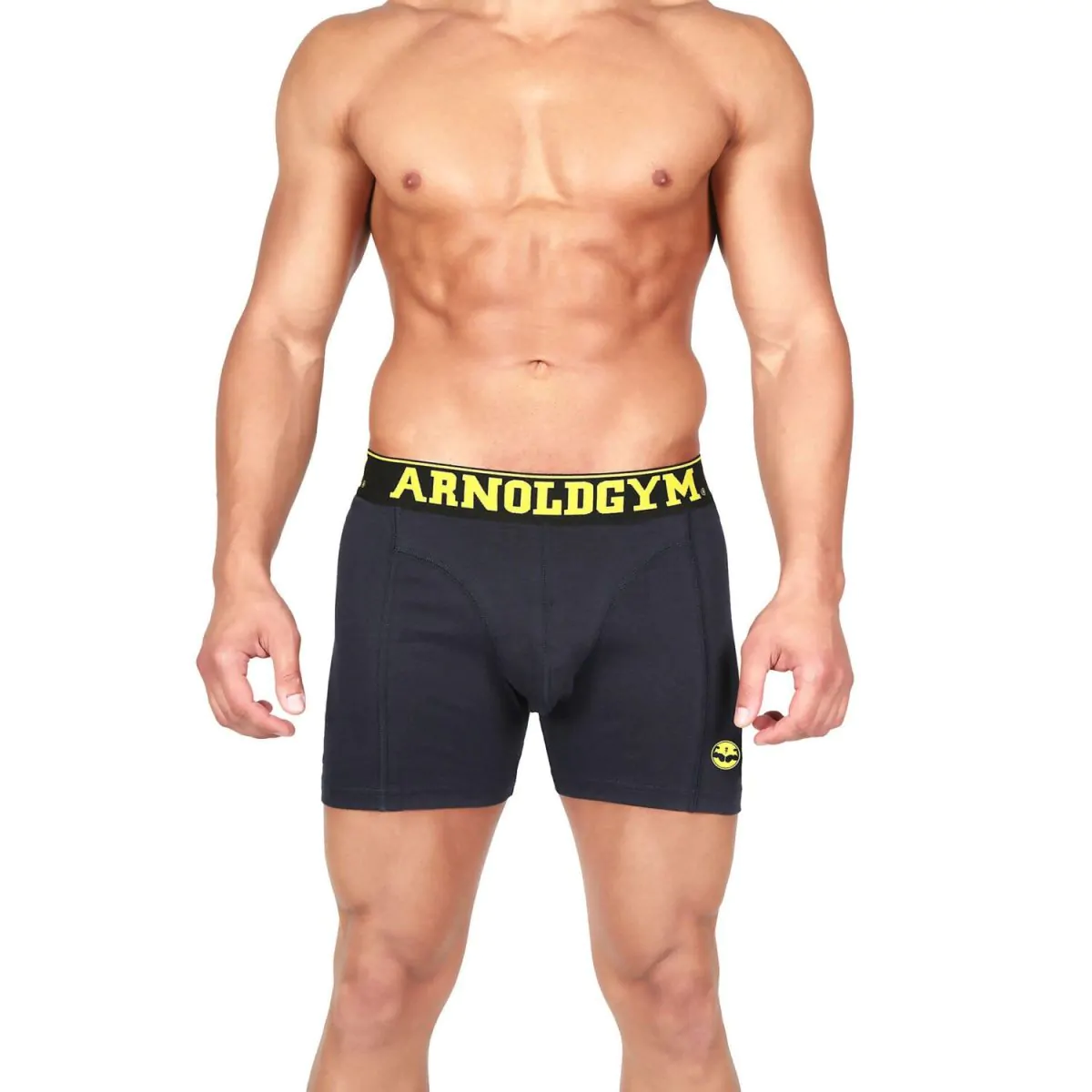 0000447 arnold gym olympic series navy boxers 2 pack