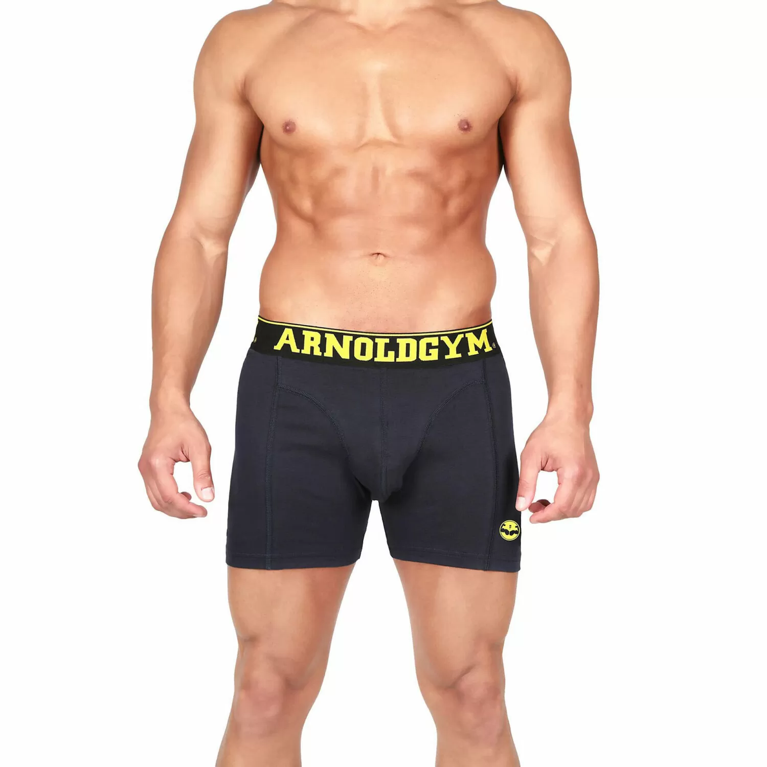 men's gym underwear-arnold gym olympic series navy boxers 2 pack