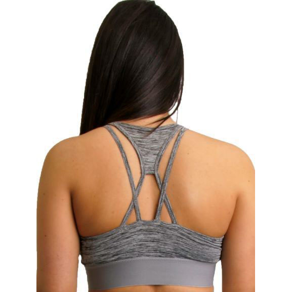 Competitive Racer Front Cut Out Back Crop Top in Grey