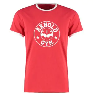 0000521 bodybuilding muscle workout training arnold gym classic logo redwhite ringer t shirt scaled