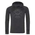 Arnold Gym Black Marl Crowl Hooded T shirt BMH09