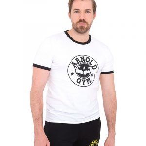 Arnold Gym Retro Bodybuilding Workout Training Black White T Shirt