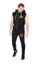 Arnold Gym Training Sleeveless Black Gym Hoodie