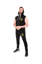 Core Sports Arnold Gym Training Sleeveless Black Hoodie