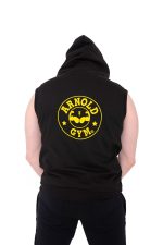 Training Sleeveless Black Hoodie Back