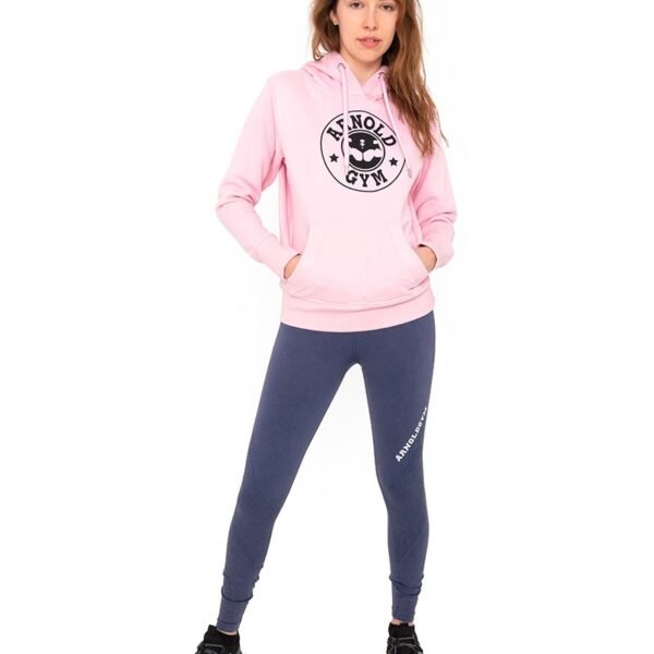 women's gym hoodie-pink.arnold gym women organic pink hoodie