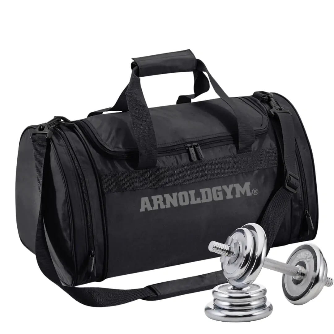 essential gym bag black - arnold gym