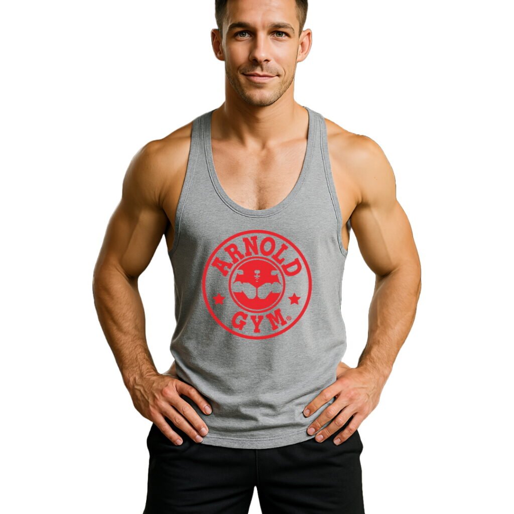 men's stringer vest-mens gym vest -arnold gym-grey-mockup