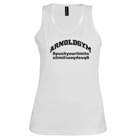 women's workout vests push your limits white arnold gym