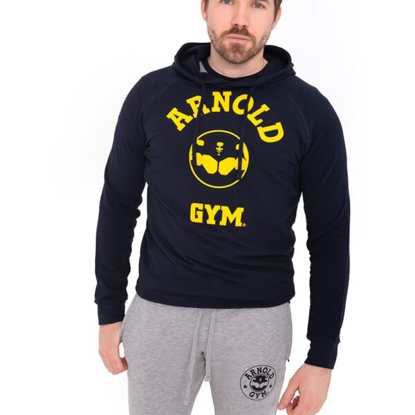 Arnold Gym Legend Training Hooded Top Navy T shirt