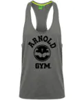 Arnold Gym Legend Workout Stringer Vest Grey