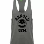 Arnold Gym Legend Workout Stringer Vest Grey