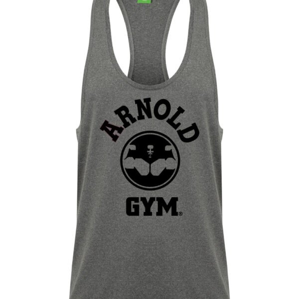 Arnold Gym Legend Workout Stringer Vest Grey