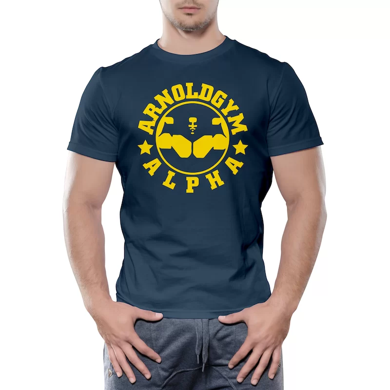 Alpha Arnolds gym training workout t shirt navy 2