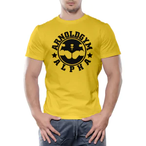 Alpha gym workout training gold tops t shirts arnold gym 2