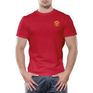 Arnolds original muscle fit bodybuilding gym t shirt red 2