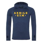 Cowl neck gym sweatshirt athletic jumper navy melange