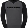 Mens fitted gym sweatshirt Arnold Gym melange black jumper
