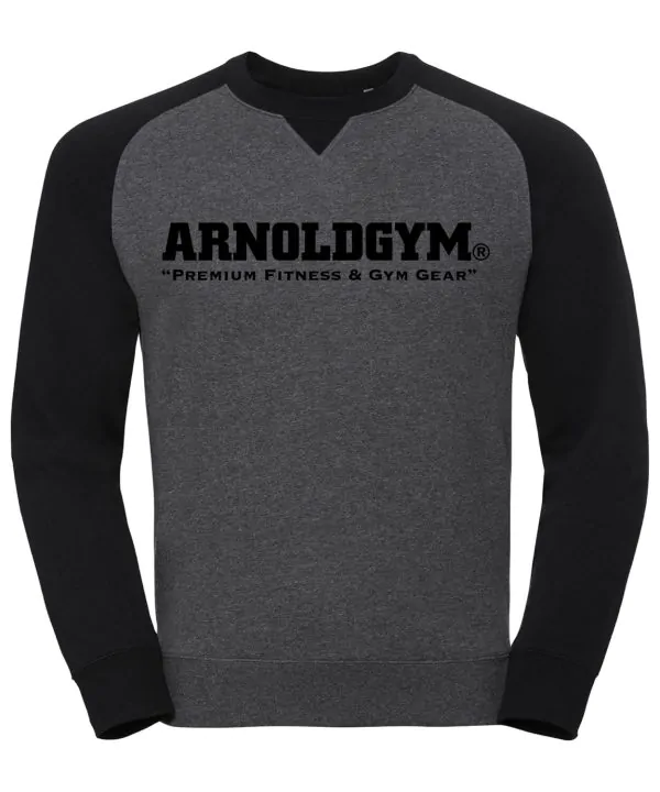 Mens fitted gym sweatshirt Arnold Gym melange black jumper