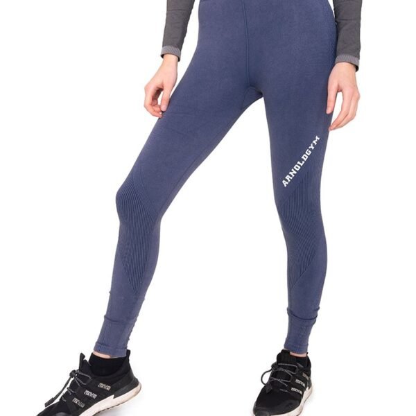 Arnold Gym Women's Seamless Performance Gym Leggings in Denim Look