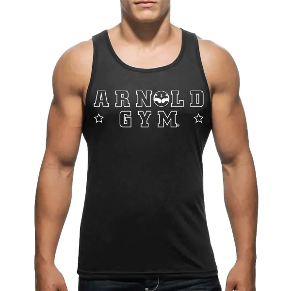 arnoldgym dry fit top basic muscle cut in black 2