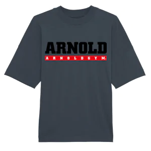 arnold old school body building t shirts grey top