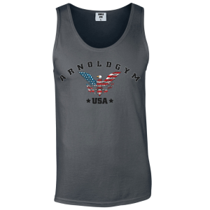 ARNOLD GYM AMERICAN EAGLE flag charcoal top