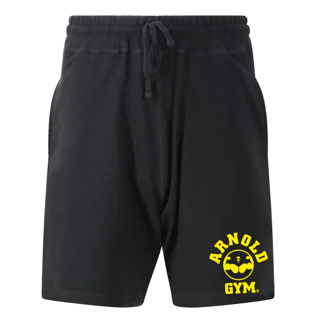 retro training shorts arnold gym wear black