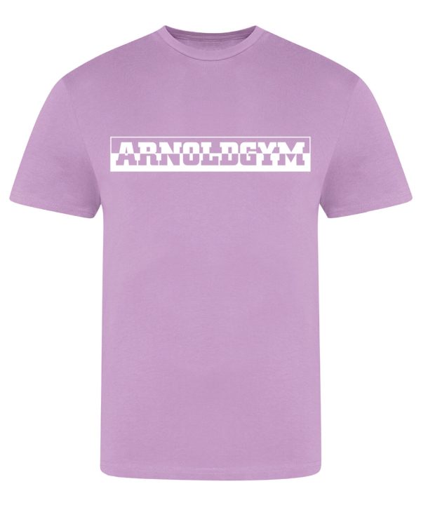 irresistible gym t shirt arnold gym light purple