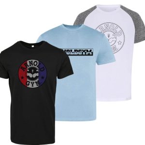 fitness t-shirts bundle - gym t-shirt bundle - arnold gym 3 pack workout t-shirts