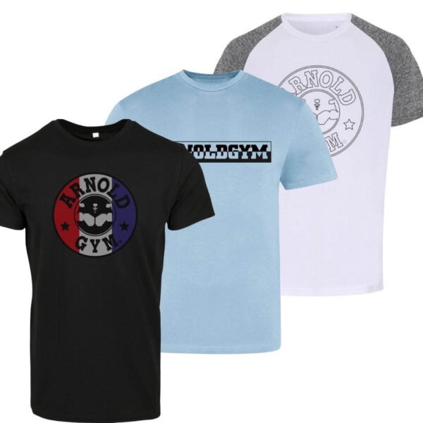 fitness t-shirts bundle - gym t-shirt bundle - arnold gym 3 pack workout t-shirts