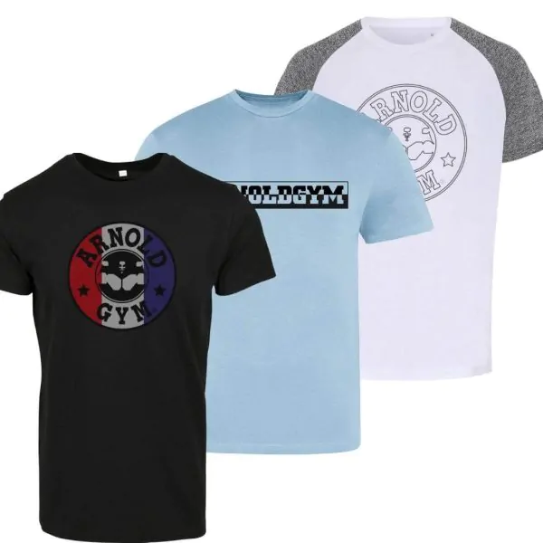 arnold gym 3 pack fitness t shirts