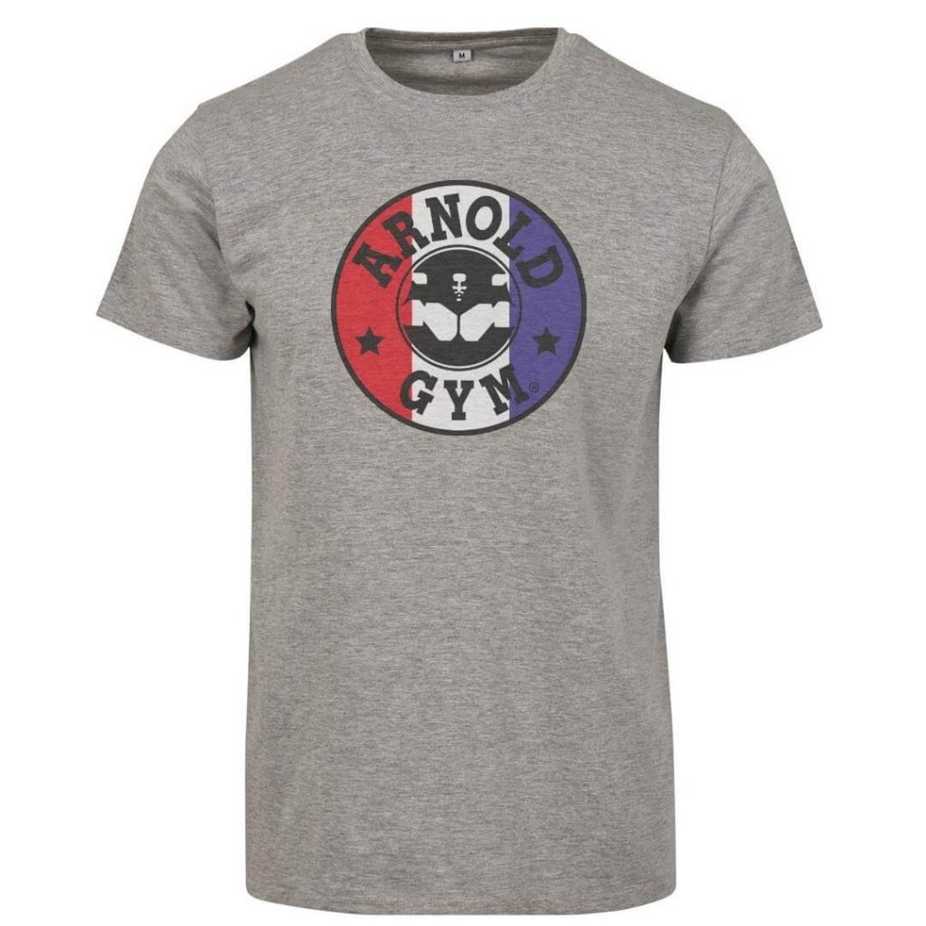 arnold gym vintage logo t shirt grey