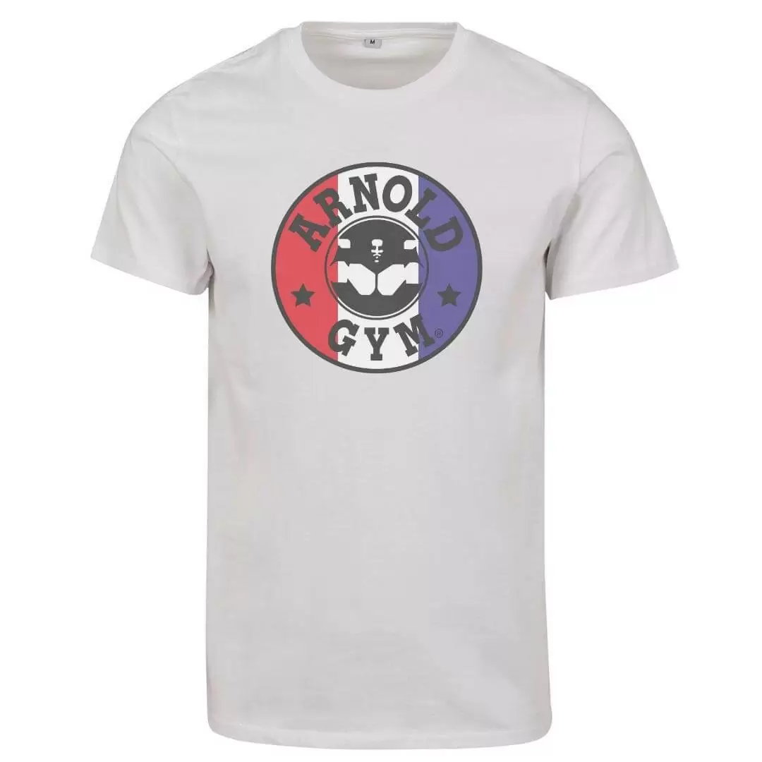 arnold gym vintage logo t shirt white