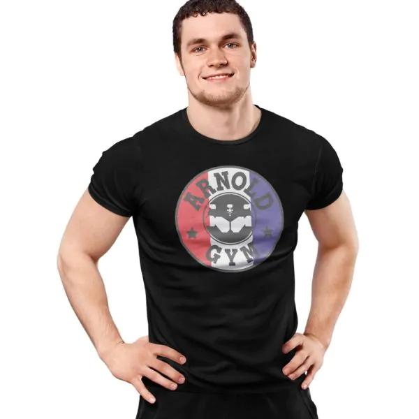 vintage gym t-shirt - arnold gym black vintage t-shirt-black