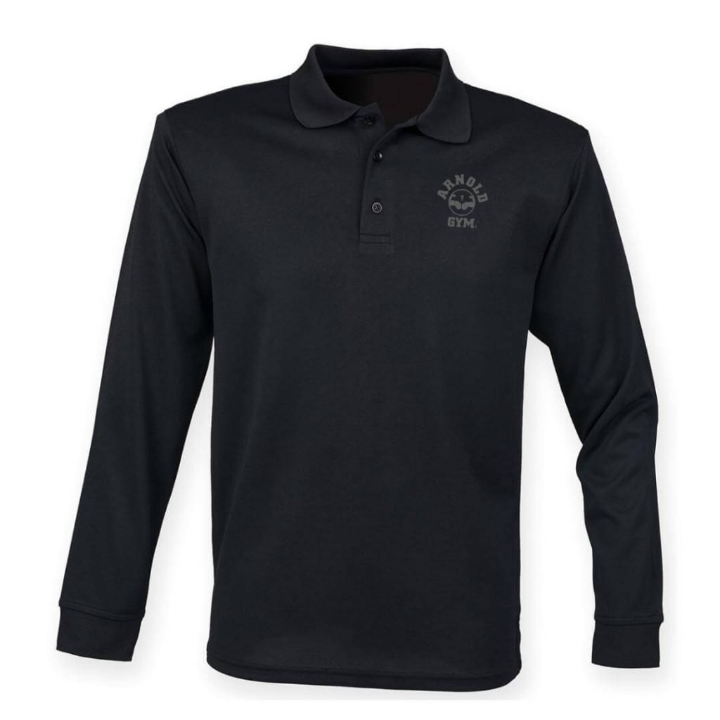 fitness polo shirt-black-arnold gym