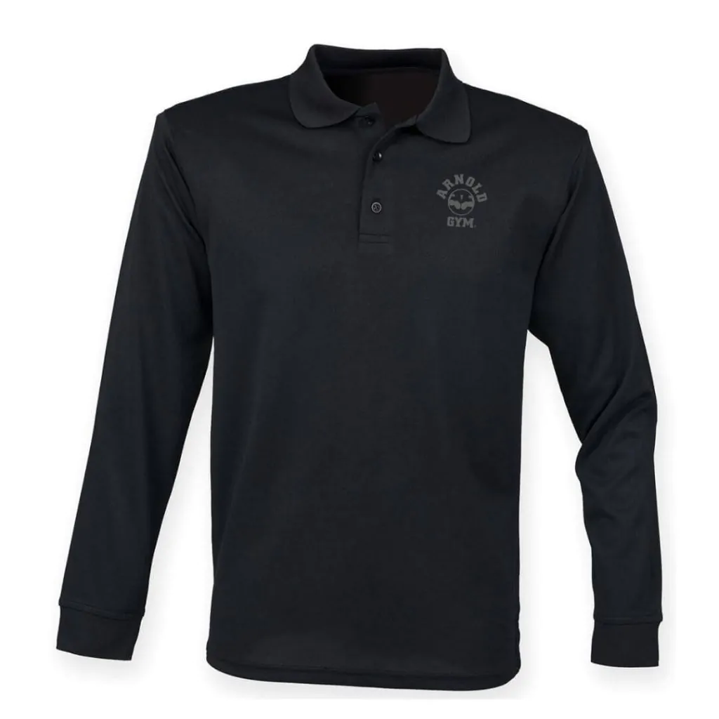 fitness polo shirt-black-arnold gym