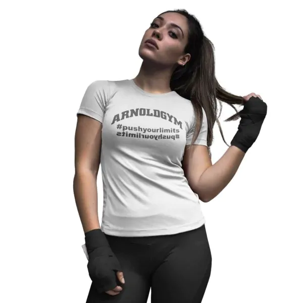 women's performance t-shirts - push your limits white t-shirt