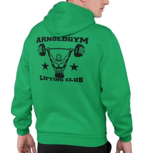 Arnold Gym Lift Club Hoodies -kelly green-back